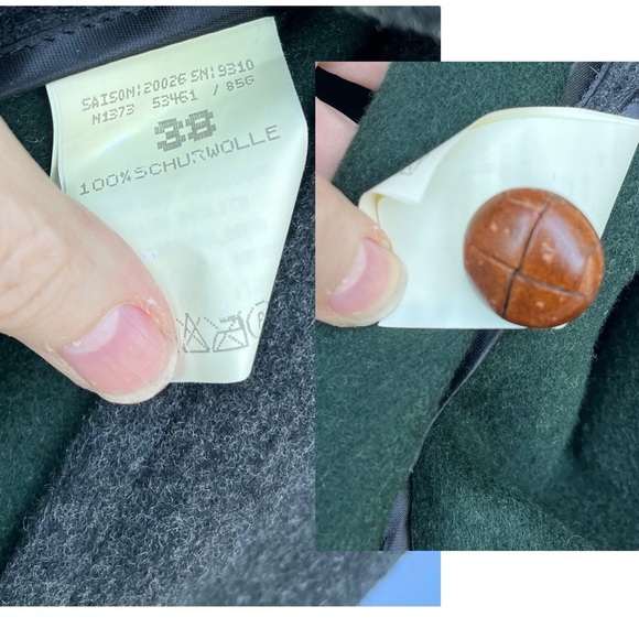 Lodenfrey 100% Virgin Wool Overcoat In Charcoal Gray With Hunter Green Accents - Picture 4 of 16